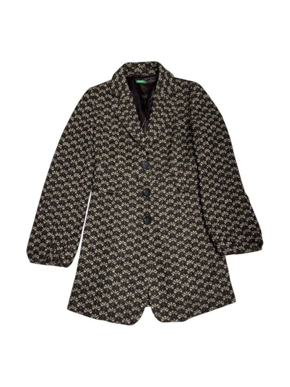 UNITED COLORS OF BENETTON Vintage 90s Luxury Designer Brown Coat Womens 2XS